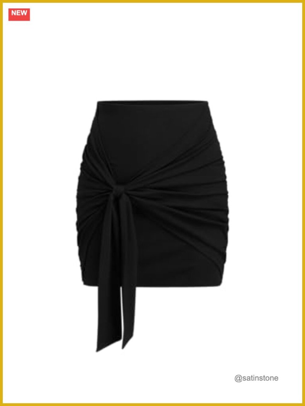 Ribbed Knit Tie Front Mini Fit Skirt Party Clubwear